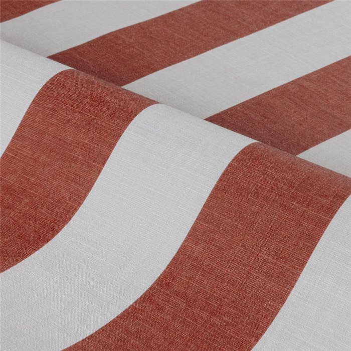Papel pintado rayas efecto lino rojo y blanco · Casamance Rayures 78061018