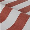 Linen-look striped wallpaper in red and white · Casamance Rayures 78061018
