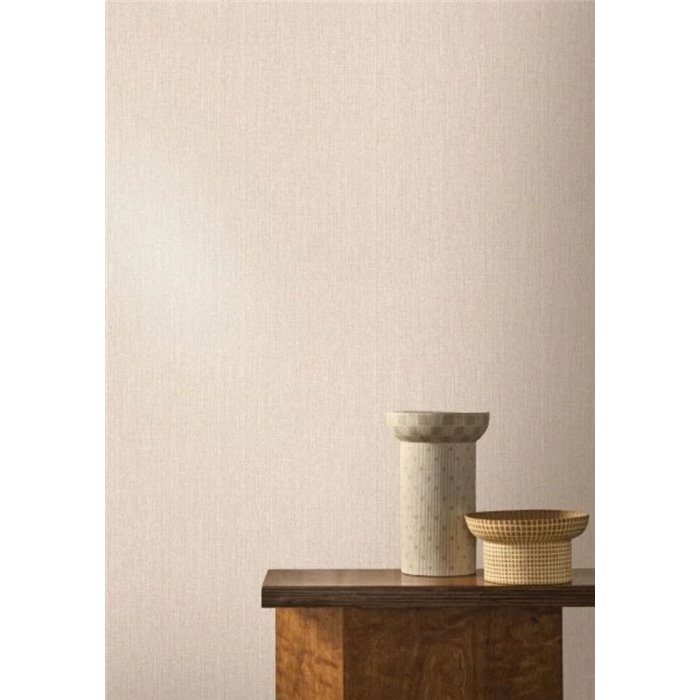 Papel pintado espiga tejida efecto lino beige · Casamance Rayures 78071222