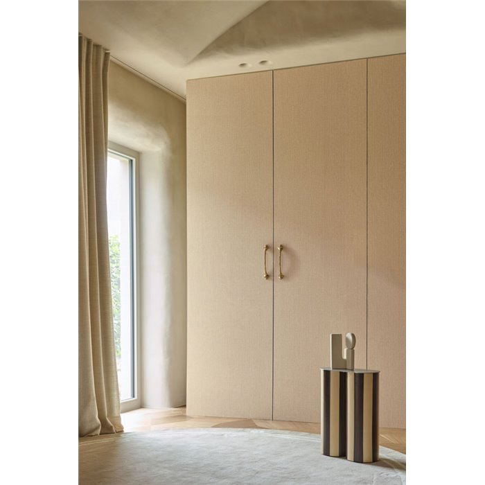 Luxury hazelnut linen-look chevron wallpaper · Casamance Rayures 78071426