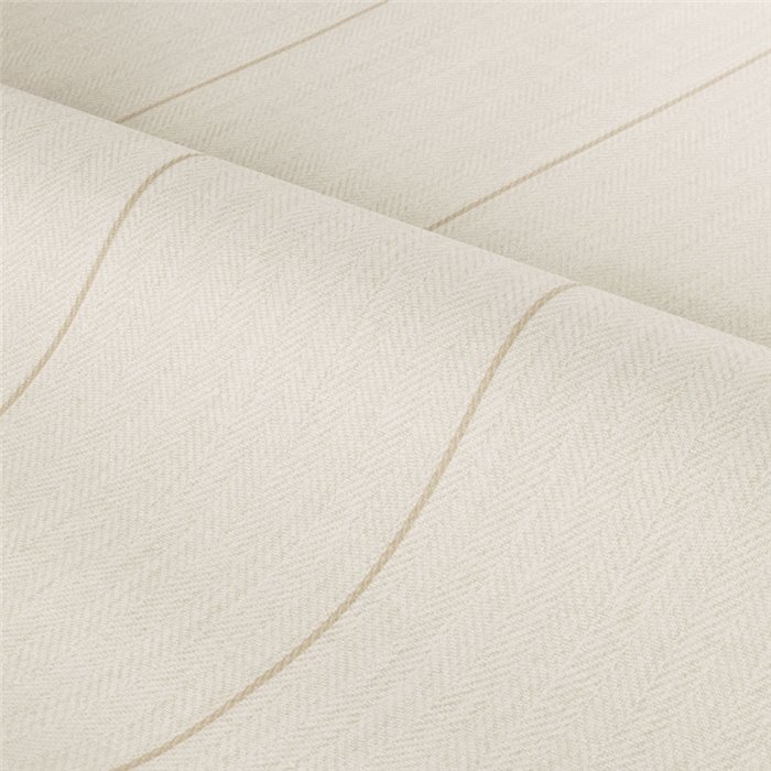 Streifentapete mit Chevron-Struktur und Leinenoptik in Hellbeige · Casamance Rayures 78081632
