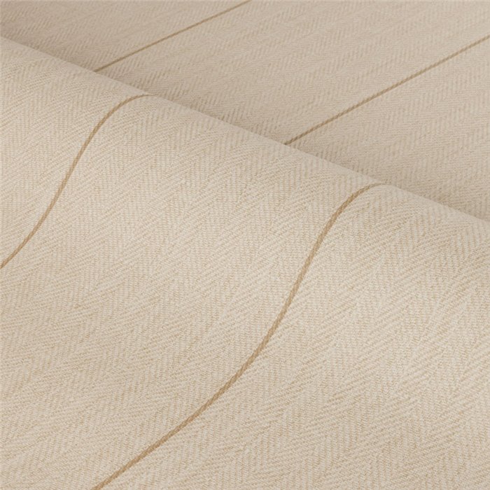 Chevron‑woven stripe wallpaper with a linen look in beige · Casamance Rayures 78082140