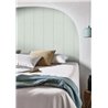 Papel pintado efecto lino con espiga tejida y rayas sutiles en azul cielo · Casamance Rayures 78082344
