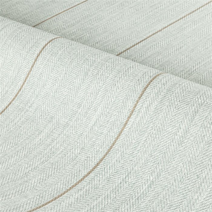 Papel pintado efecto lino con espiga tejida y rayas sutiles en azul cielo · Casamance Rayures 78082344