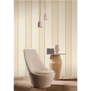 Wide linen-look stripes in ivory and beige 2