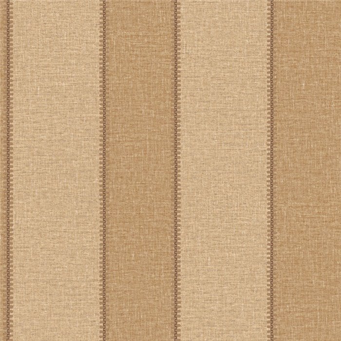 Papel pintado con aspecto de lino y rayas anchas camel y beige · Casamance Rayures 78092650