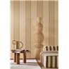 Papier peint à rayures larges, aspect lin chiné, camel et beige · Casamance Rayures 78092650