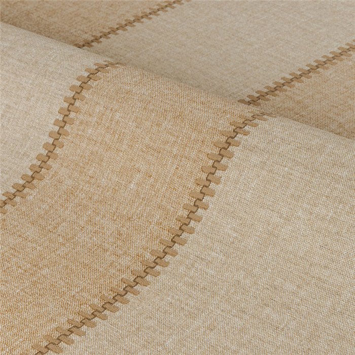 Tapete im Leinen-Look mit breiten Streifen in Camel und Beige · Casamance Rayures 78092650