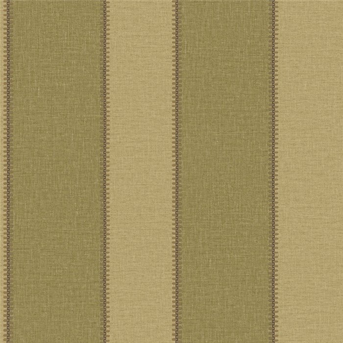 Wide striped linen-look wallpaper in khaki and beige with stitched detail · Casamance Rayures 78092854