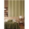 Breit gestreifte Tapete in Khaki und Beige mit Leinenoptik und Zickzackstich · Casamance Rayures 78092854