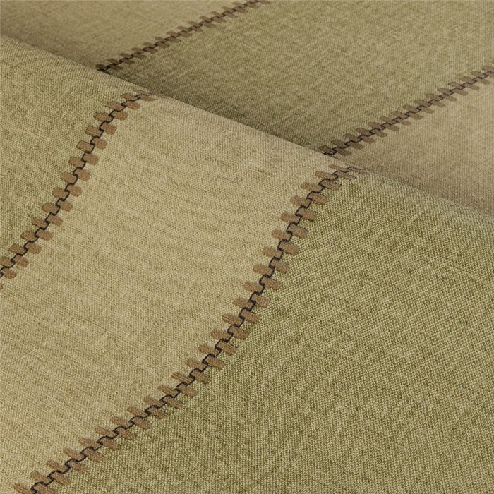 Papel pintado con rayas anchas caqui y beige, aspecto lino y pespunte · Casamance Rayures 78092854