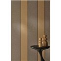 Tapete mit Leinenoptik und breiten Streifen in Tabak und Beige · Casamance Rayures 78092956