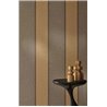 Papel pintado a rayas con aspecto de lino, franjas tabaco y beige con pespunte · Casamance Rayures 78092956