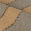 Papel pintado a rayas con aspecto de lino, franjas tabaco y beige con pespunte · Casamance Rayures 78092956