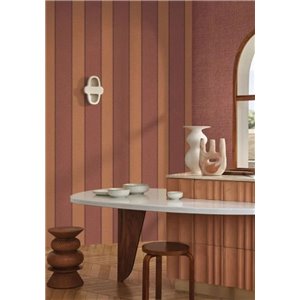 Rayure aspect lin avec faux surpiqûre, vieux rose et... 2