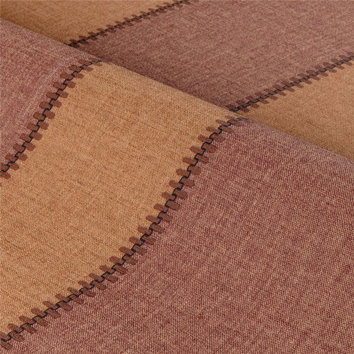 Streifen mit Leinenoptik und Zierstich in Altrosa und Siena · Casamance Rayures 78093058