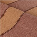 Linen-look stripe with faux stitch in dusty rose and sienna · Casamance Rayures 78093058