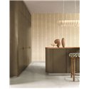 Papel pintado de rayas desflecadas con efecto rafia en arena · Casamance Rayures 78103262