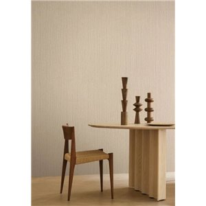Tapete in Beige mit Fil-à-Fil-Streifung und Jute-Optik 2