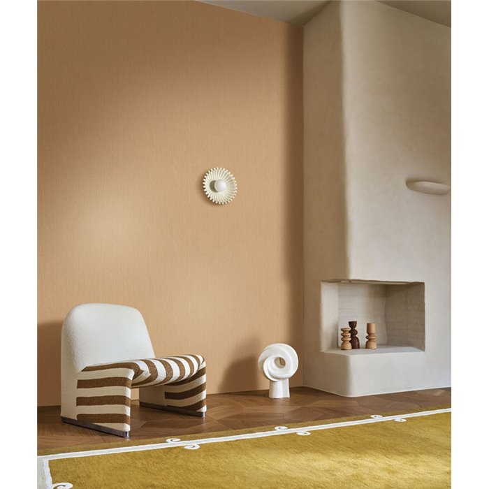 Fil-à-fil pinstripes with a jute look in hazelnut · Casamance Rayures 78114486