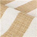 Hand-painted wide stripes on a raffia-effect ground in straw · Casamance Rayures 78124894