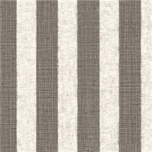 Tapete mit handgemalten Streifen und Raffia-Effekt in Anthrazit