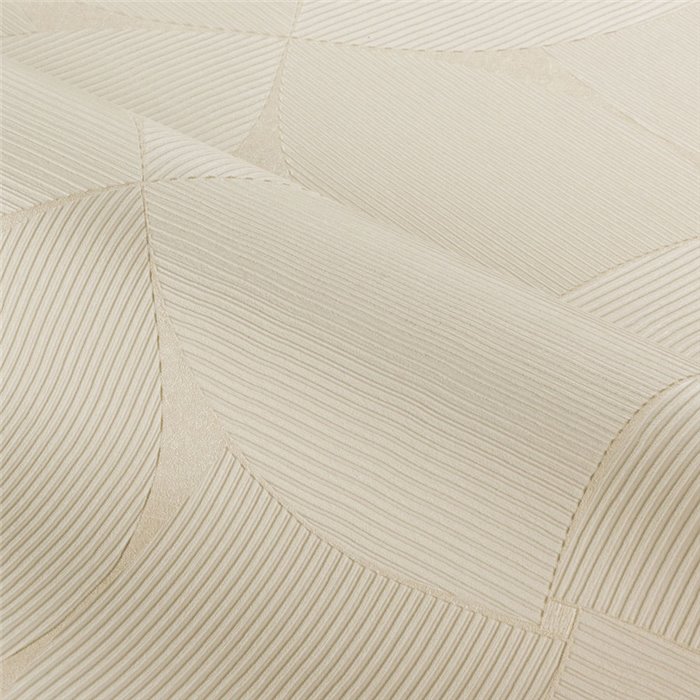 Curved geometric ivory wallpaper high-end · Casamance Striato 78130100