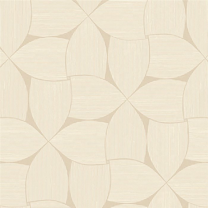 Geometric striated plaster‑effect wallpaper in greige · Casamance Striato 78130304