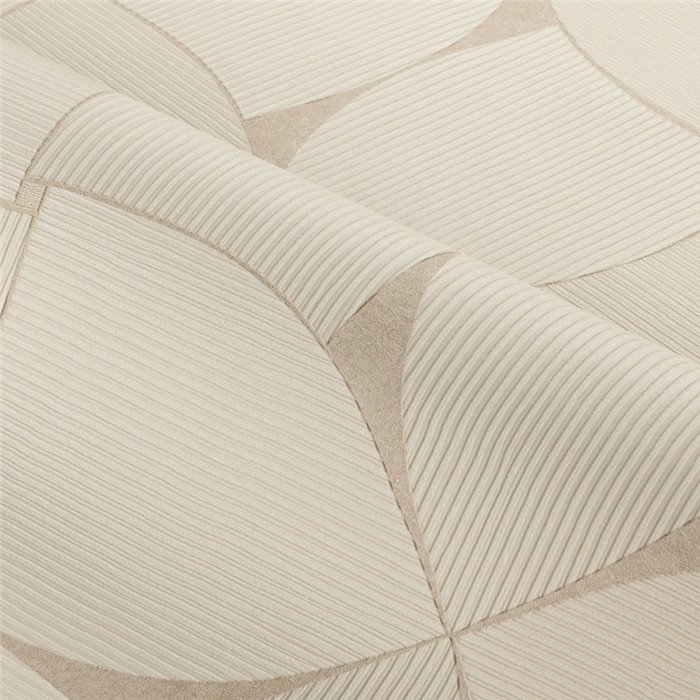 Papel pintado geométrico efecto estuco estriado grège · Casamance Striato 78130304