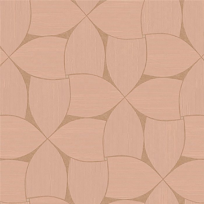 Papel pintado geométrico pétalos curvos nude alta gama · Casamance Striato 78130406