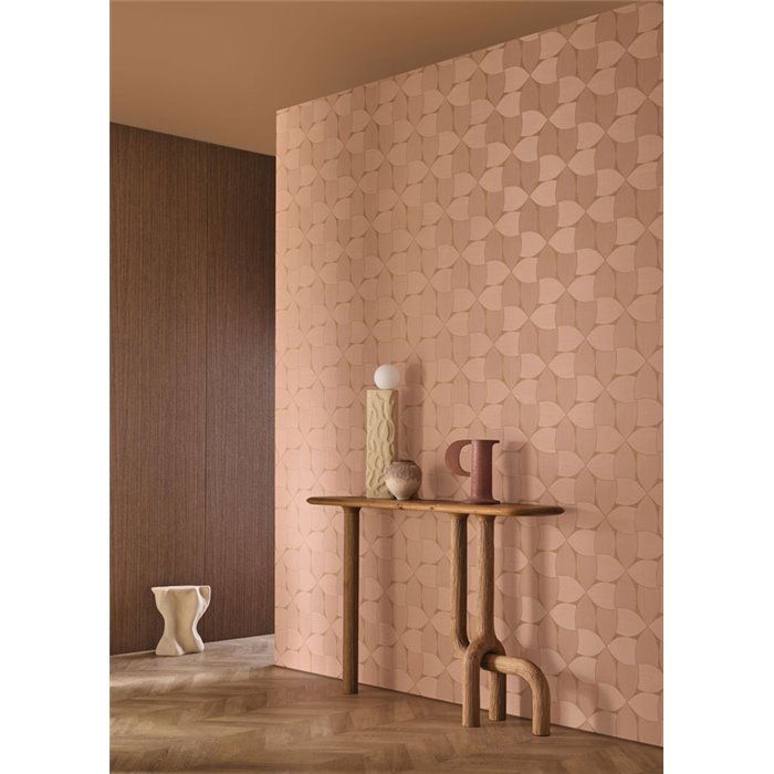 Curved petal geometric wallpaper nude high-end · Casamance Striato 78130406