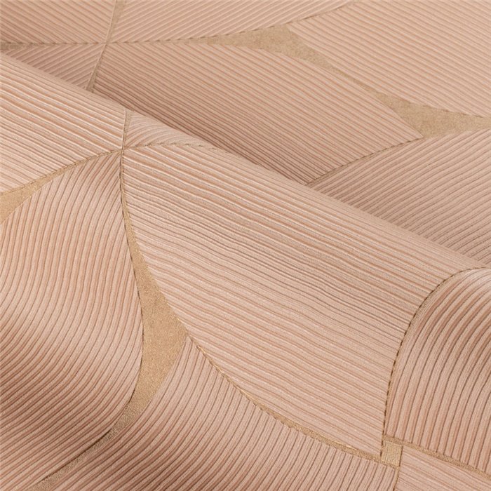 Geometrischer Tapete mit geschwungenen Blütenformen Nude Premium · Casamance Striato 78130406