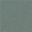 Geometrischer Tapete mit geschwungenen Petalen in Türkis, Relief · Casamance Striato 78130508