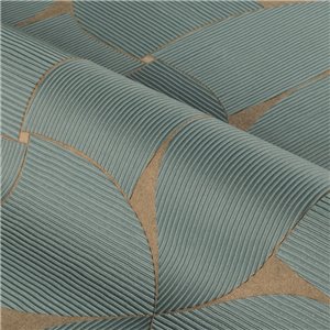 Geometrischer Tapete mit geschwungenen Petalen in Türkis,... 2