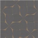 Geometric overlapping petal wallpaper in anthracite and matte gold relief · Casamance Striato 78130610