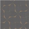 Geometric overlapping petal wallpaper in anthracite and matte gold relief