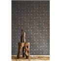 Geometric overlapping petal wallpaper in anthracite and matte gold relief · Casamance Striato 78130610