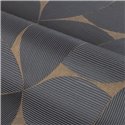 Geometric overlapping petal wallpaper in anthracite and matte gold relief · Casamance Striato 78130610