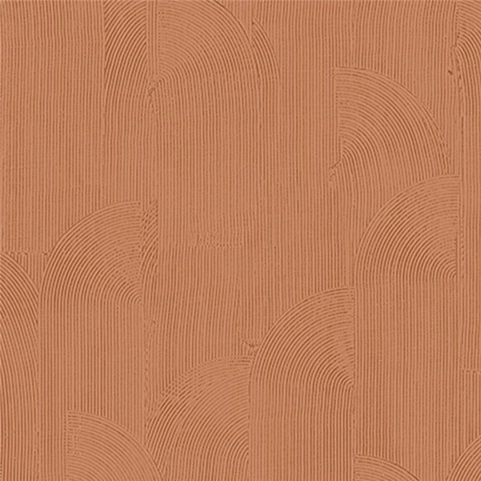 Papel pintado efecto yeso con arcos entrelazados terracota · Casamance Striato 78141222