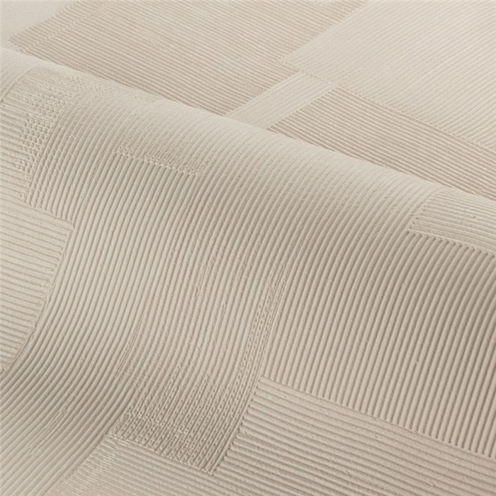Ivory geometric plaster-effect wallpaper · Casamance Striato 78151426