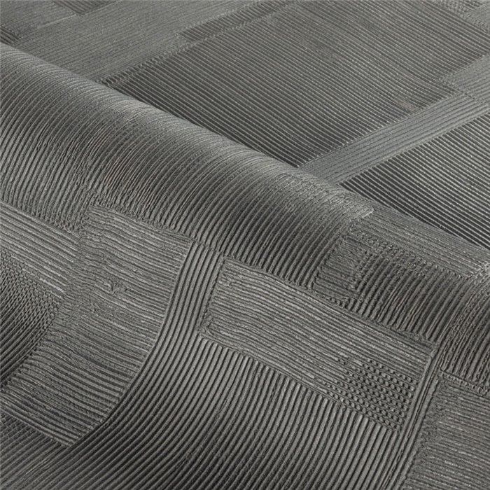 Papier peint haut de gamme effet enduit géométrique anthracite · Casamance Striato 78152140