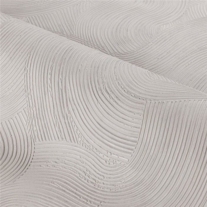 Plaster‑effect light grey wallpaper with curved trowel strokes · Casamance Striato 78162344