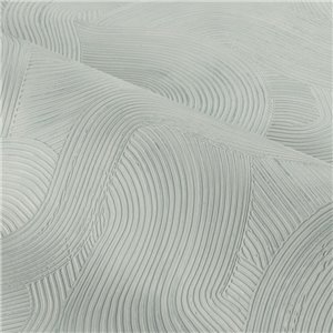 Papel pintado efecto estriado con ondas en verde hielo 2