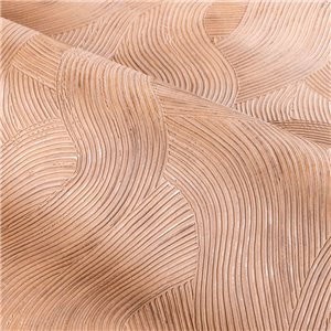Papel pintado efecto estuco terracota con líneas onduladas 2