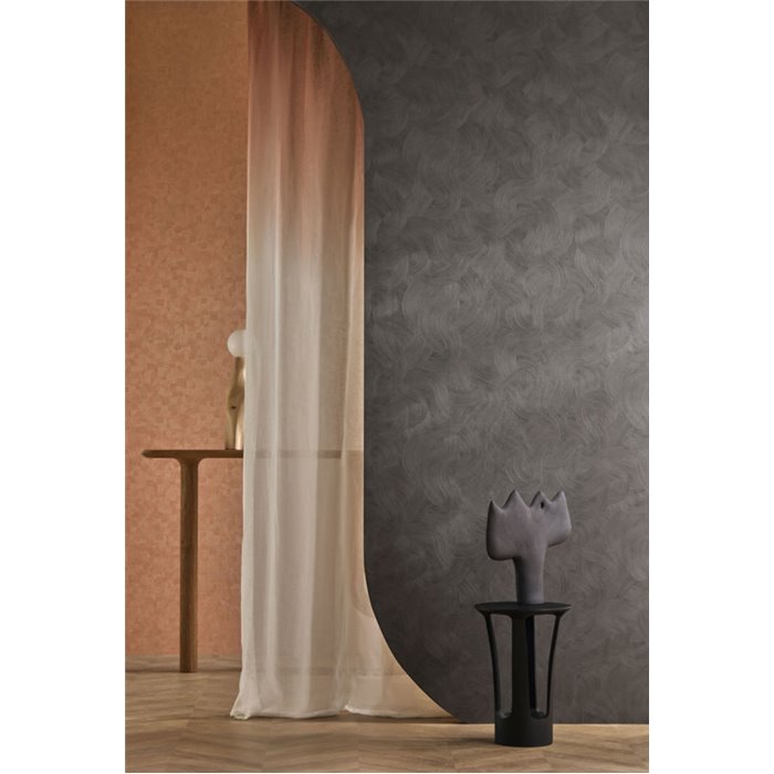 Papel pintado antracita efecto estuco con ondas entrelazadas · Casamance Striato 78162650