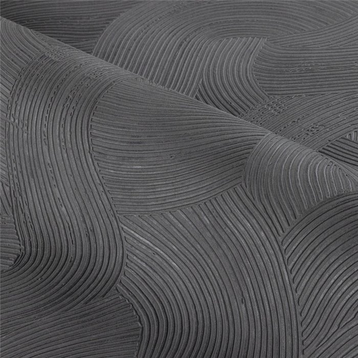 Tapete in Anthrazit mit verflochtenen Wellen, Spachtelputz-Effekt · Casamance Striato 78162650