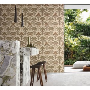 Papel pintado de palmeras efecto sisal moderno 2