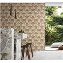 Papel pintado de palmeras efecto sisal moderno · Casamance Racines 78180100