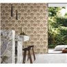 Wallpaper with modern palm trees and sisal effect · Casamance Racines 78180100