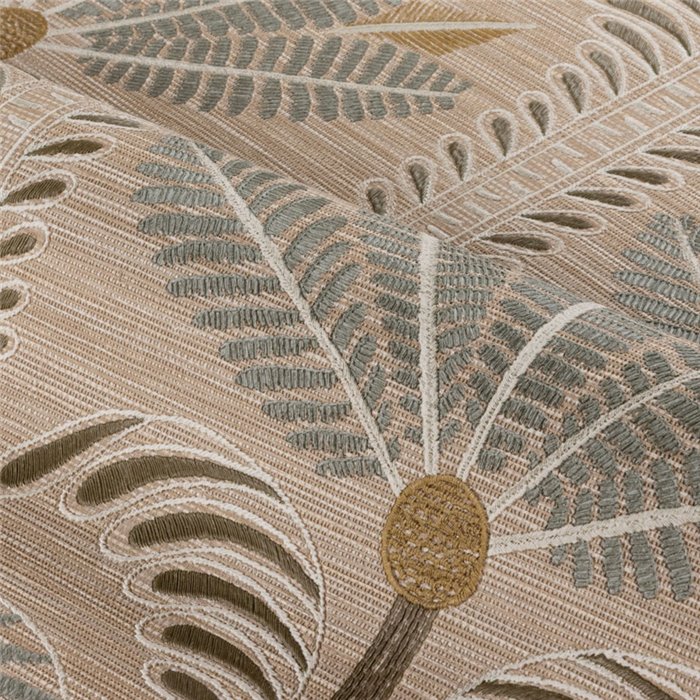 Papier peint tropical à palmes brodées · Casamance Racines 78180202